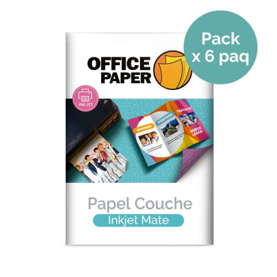 Papel Couche Inkjet Mate 120g por 10 Hojas A4 x6 Paquetes