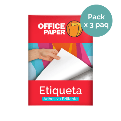 Etiqueta Brillante 100 Hojas A4 x3 Paquetes