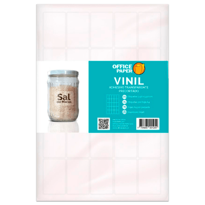 Vinilo Adhesivo Transparente Precortado 05 Hojas A4