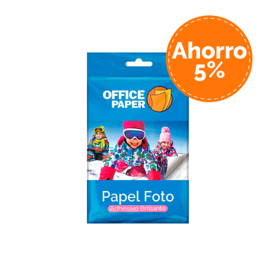 Papel Foto Adhesivo Brillante Jumbo Por 6 Paq.