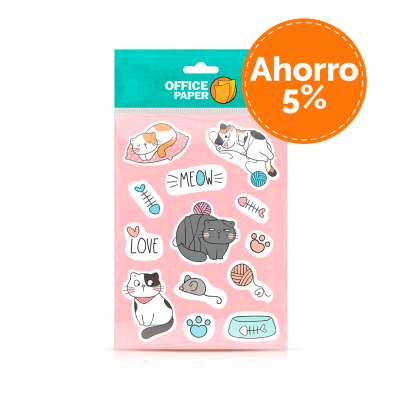 Stickers Gatitos Por 6 Paq.1