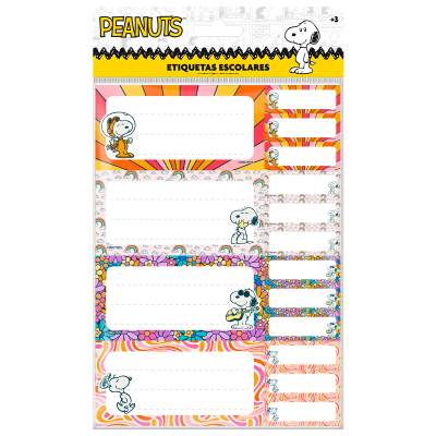 Etiquetas Escolares Peanuts Groovy Vibes1