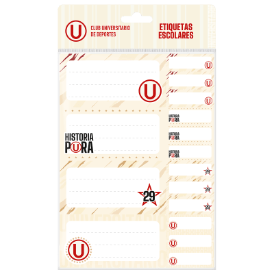 Etiquetas Escolares Universitario de Deportes (Crema)