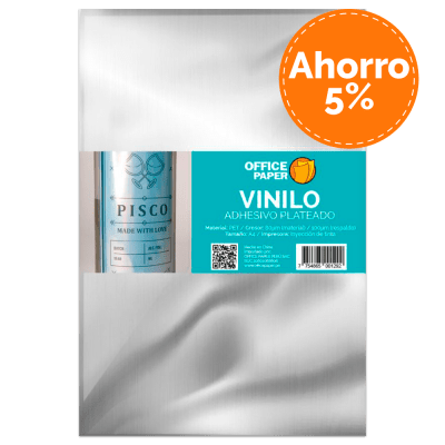 Vinilo Adhesivo Plateado Por 6 Paq.