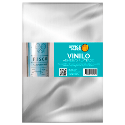 Vinilo Adhesivo Plateado 05 Hojas A4