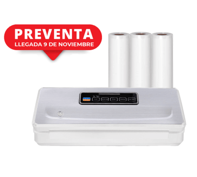SELLADORA AL VACÍO INALÁMBRICA SV200 + 3 ROLLOS 22CM X 5M8