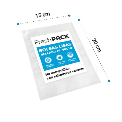 Pack 100 Bolsas Vacío Lisas 70 Micras 15x20 cm