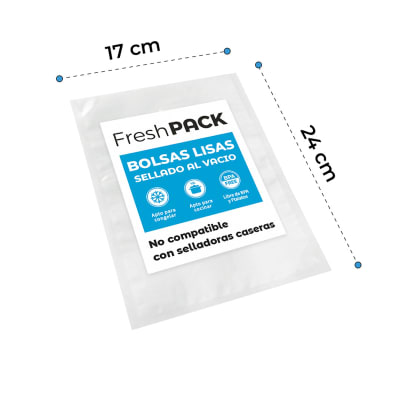 Pack 100 Bolsas Vacío Lisas 70 Micras 17x24 Cm