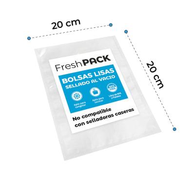 Pack 100 Bolsas Vacío Lisas 70 Micras 20x20 Cm