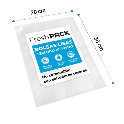 Pack 100 Bolsas Vacío Lisas 70 Micras 20x30 cm