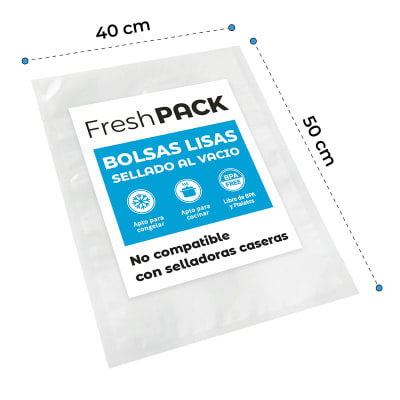 Pack 100 Bolsas Vacío Lisas 70 Micras 40x50 cm