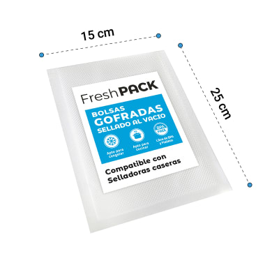 Pack 100 Bolsas Gofradas 80 Micras 15x25 cm