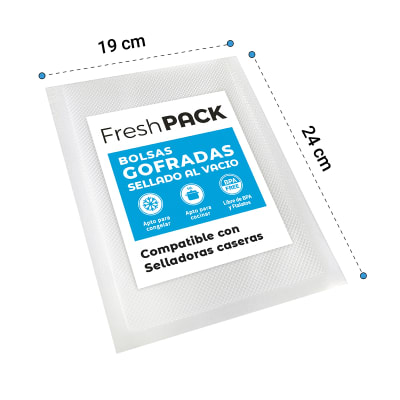 Pack 100 Bolsas Gofradas 80 Micras 19x24 cm