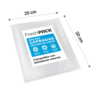 Pack 100 Bolsas Gofradas 80 Micras 20x20 cm