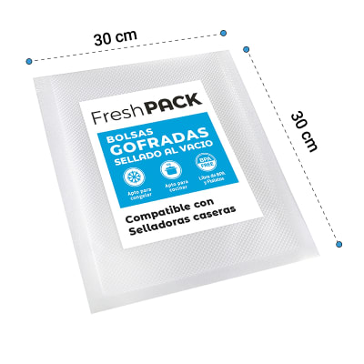 Pack 100 Bolsas Gofradas 80 Micras 30x30 Cm