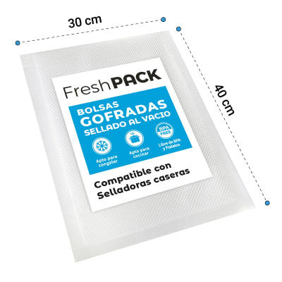 Pack 100 Bolsas Gofradas 80 Micras 30x40 cm
