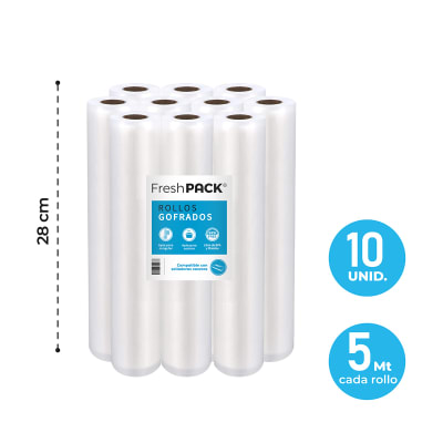 Pack 10 Rollos 28 cm x 5m para Envasado al Vacío