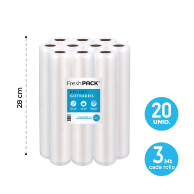 Pack 20 Rollos Gofrados 28 cm x 3 m