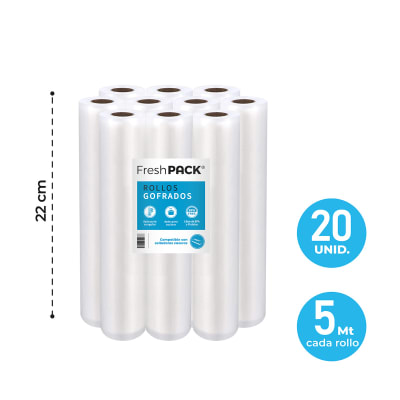 Pack 20 Rollos Gofrados 22 cm x 5 m