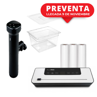 PACK SOUS VIDE SV15 BLACK + SV50 + 3 ROLLOS 22 CM X 5 MT + CONTENEDOR 11 LITROS1