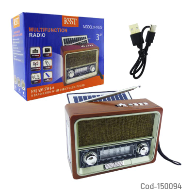 Radio Multibanda Solar Marca KBROAD Retro1