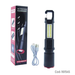 Linterna De 1 Mas 18 LED Laterales Con Zoom Y Mosquetón.