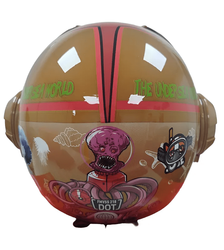 CASCO MOTO  IRONMAN CAFE, VERDE, AZUL  CON DIENTES SKU8795