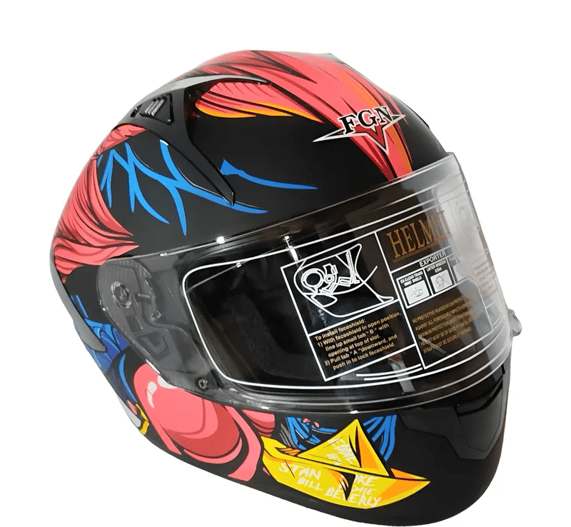 SKU888 CASCO MOTO CERRADO DISEÑO CON DIENTES AMARILLOS4