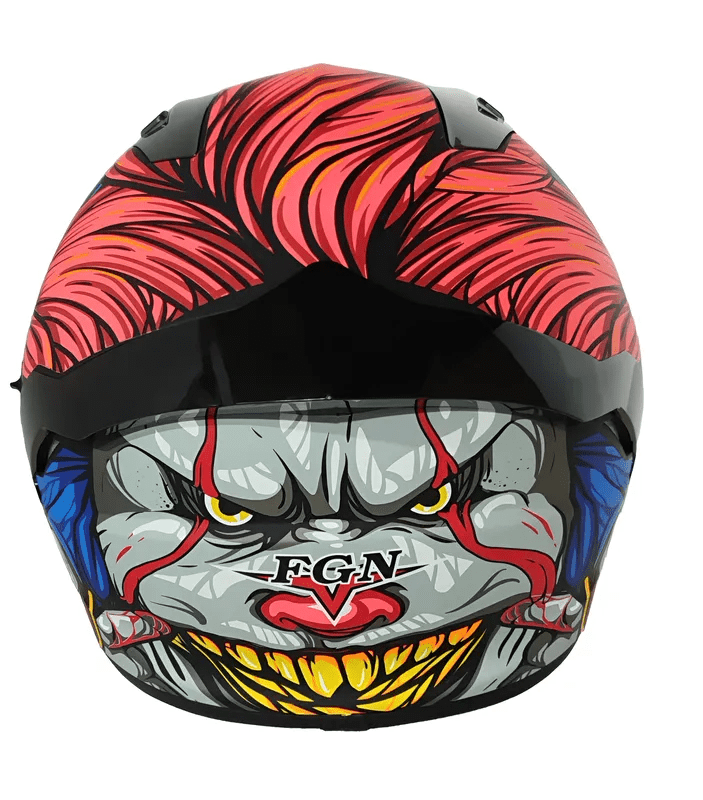SKU888 CASCO MOTO CERRADO DISEÑO CON DIENTES AMARILLOS 2