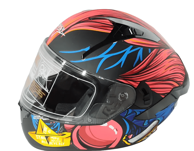 SKU888 CASCO MOTO CERRADO DISEÑO CON DIENTES AMARILLOS1