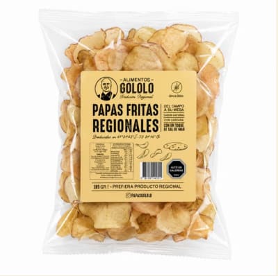 Papas fritas artesanales, Gololo Chiloe 185 grs Regionales (Clasica)
