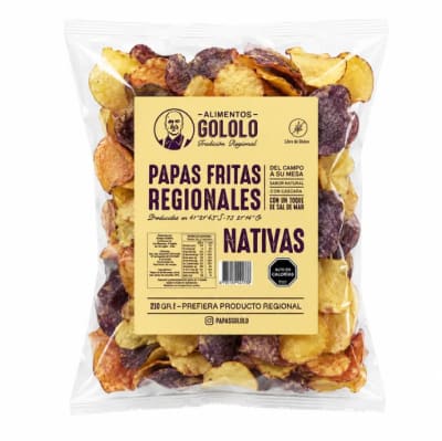 Papas fritas artesanales, Gololo Chiloe 185 grs Nativas