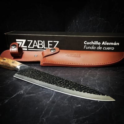 Cuchillo parrillero alemán con funda de cuero Zablez