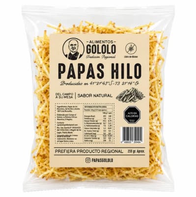 Papas fritas artesanales, Gololo Chiloe 185 grs Hilo
