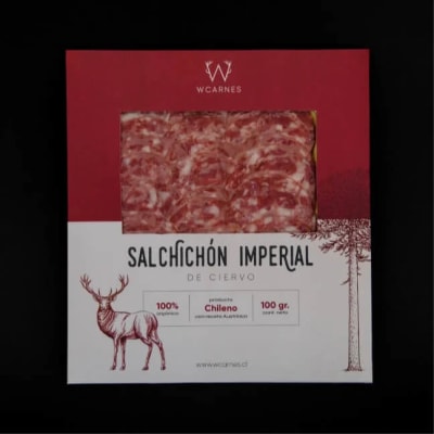 Salchichón Imperial de Ciervo Laminado 100 grs, W Carnes2