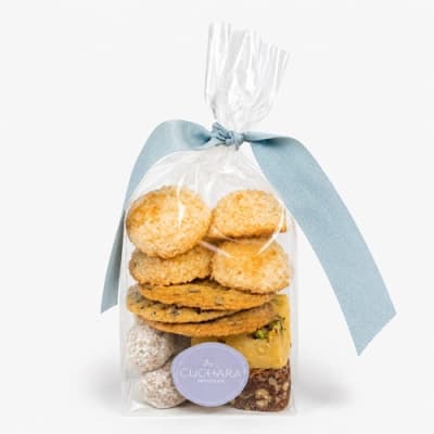 Bolsita de Dulzuras La Cuchara, Surtido de galletas, brownie, blondie, cocadas y bolitas de nuez