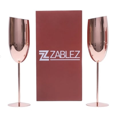 Copas de Acero Inoxidable color Cobre Espumante Champagne, Zablez