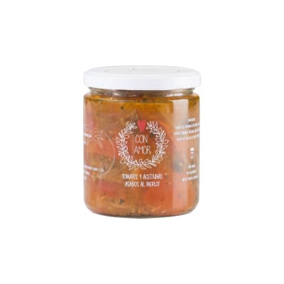 Tomates y aceitunas asados al Merlot