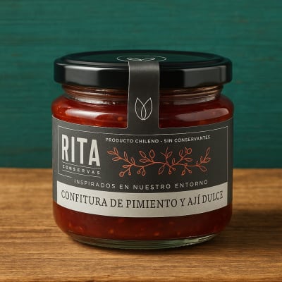 Confitura de pimiento y aji dulceS,  210 cc Rita