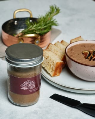 Paté de pollo con mostaza dijon y vino Chardonnay, 200 ml