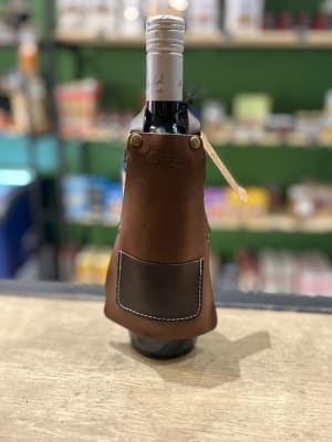Mini Pechera de cuero Cubre Botella de Vino