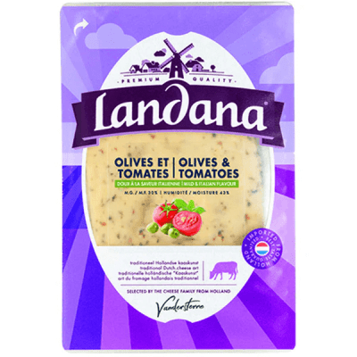 Queso laminado Aceituna y Tomates, Holanda, 150 grs