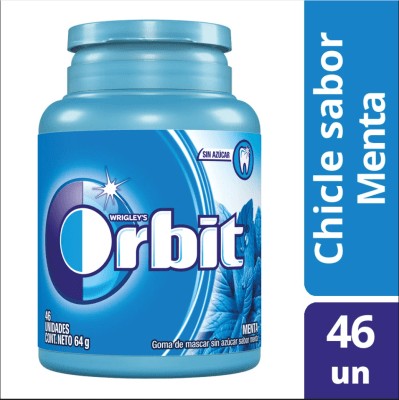 Chicle Orbit botella Pepermint Azul