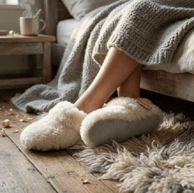 Pantuflas De Oveja Unisex Adulto- Blancas, Mundo Piel