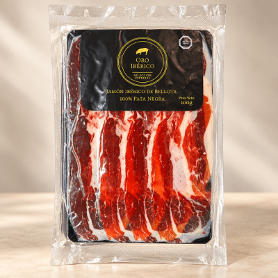 Jamon Iberico de bellota 100% Pata Negra 100 gr, L.F.