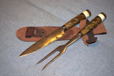 Juego Parrillero Gaucho (Cuchillo + Pincho), origen El Tandil Argentina