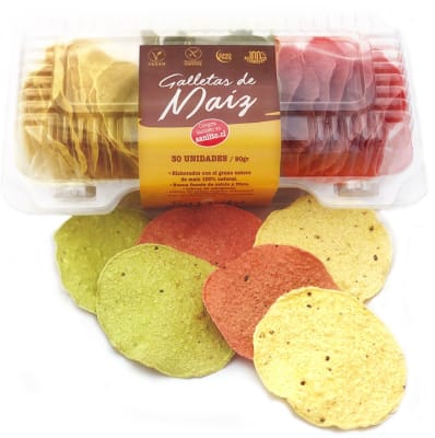 Galleta Redonda Tri (Maíz, Espinaca y Betarraga) – 30 unidades (90 g)1