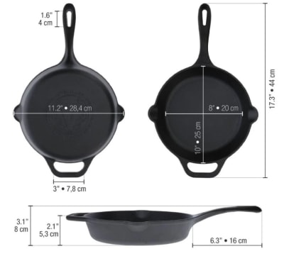 Sartén Hierro Fundido Victoria Precurado 25 cm