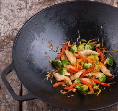 Wok Victoria Hierro Fundido Esmaltado 35 cm