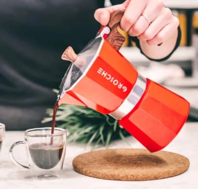 Cafetera Milano para 3 Tazas 150 ml Roja